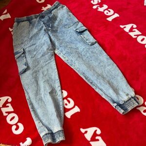 Light Blue Cargo Jogger Pants